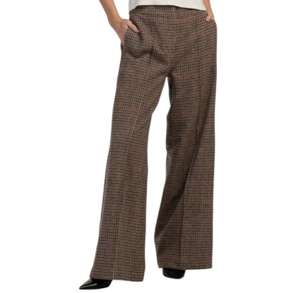 NEW ELIE TAHARI Wool Blend Wide Leg Full Length Trousers With Front Pleat - Picture 1 of 2